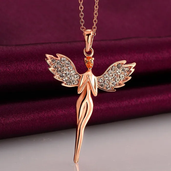Yellow Chimes an Angel Pure Soul with Wings Pendant Austrian Crystal Hallmarked 18K Rose Gold Plated for Girls and Women by YELLOW CHIMES Bracelets Yellow Chimes an Angel Pure Soul with Wings Pendant Austrian Crystal Hallmarked 18K Rose Gold Plated for Girls and Women by YELLOW CHIMES Bracelets