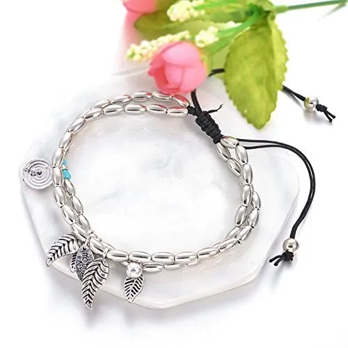 Yellow Chimes Anklets for Women and Girls Fashion Silver Anklets for Women Silver Tone Leafy Charm Anklet Anklets Payal for Women Birthday Gift For Girls women Yellow Chimes Earrings