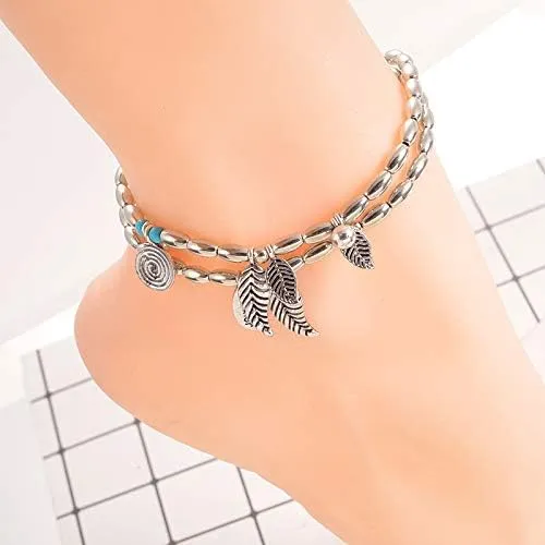 Yellow Chimes Anklets for Women and Girls Fashion Silver Anklets for Women Silver Tone Leafy Charm Anklet Anklets Payal for Women Birthday Gift For Girls women Yellow Chimes Earrings