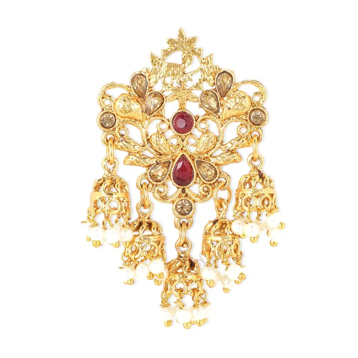 Yellow Chimes Antique Multicolour Copper Gold Plated Traditional Peacock Designer Dangle Earrings Women and Girls Yellow Chimes Earrings