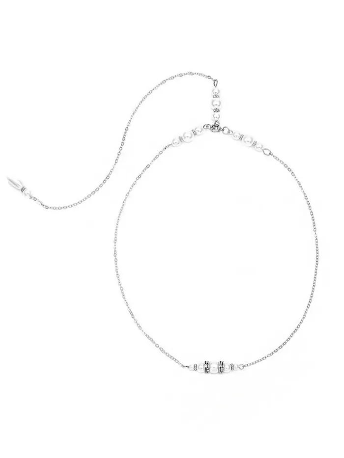 Yellow Chimes Back Necklace For Women Silver Tone Pearl Embellished Back Chain For Women and Girls Yellow Chimes Earrings Yellow Chimes Back Necklace For Women Silver Tone Pearl Embellished Back Chain For Women and Girls Yellow Chimes Earrings