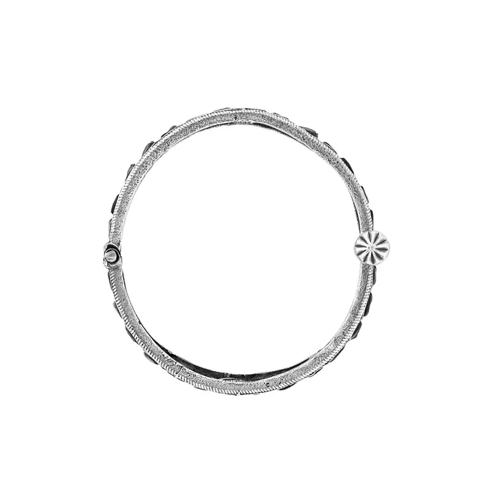 Yellow Chimes Bangles for Women and Girls Traditional Silver Oxidised Bangles Silver Bangles for Girls Black Stone BangleBirthday Gift For girls and women Anniversary Gift for Wife Yellow Chimes Earrings