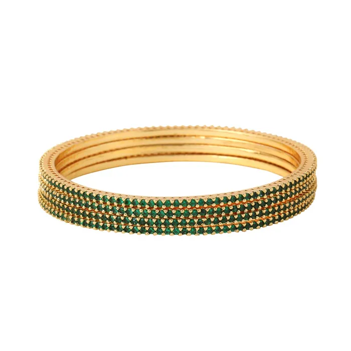 Yellow Chimes Bangles for Women Girls Traditional American Diamond Bangles for women Gold Tone Green AD Stone Bangles for girls Birthday Gift For girls women Anniversary Gift for Wife Yellow Chimes Necklaces