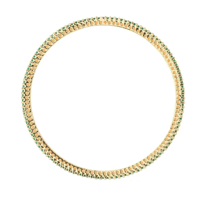 Yellow Chimes Bangles for Women Girls Traditional American Diamond Bangles for women Gold Tone Green AD Stone Bangles for girls Birthday Gift For girls women Anniversary Gift for Wife Yellow Chimes Necklaces