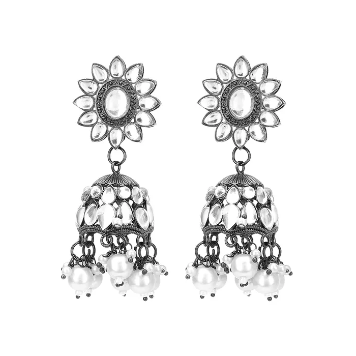Yellow Chimes Black Gun Plated Flower Design Traditional Stone Jhumka Earrings for Women And Girls Medium Model Number YCTJER88STFLWJHWH Yellow Chimes Necklaces Yellow Chimes Black Gun Plated Flower Design Traditional Stone Jhumka Earrings for Women And Girls Medium Model Number YCTJER88STFLWJHWH Yellow Chimes Necklaces