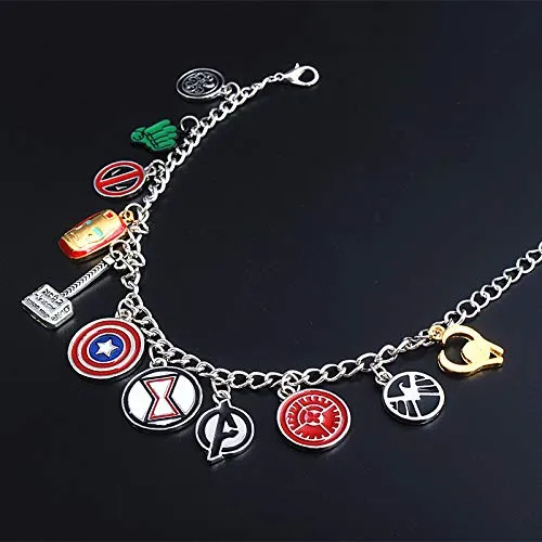 Yellow Chimes Bracelet for Women and Girls Fashion Silver Charm Bracelets for Women and Girls Avengers Merchandise Hanging Charms Bracelet for Girls Women Yellow Chimes Earrings