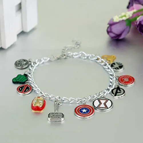 Yellow Chimes Bracelet for Women and Girls Fashion Silver Charm Bracelets for Women and Girls Avengers Merchandise Hanging Charms Bracelet for Girls Women Yellow Chimes Earrings