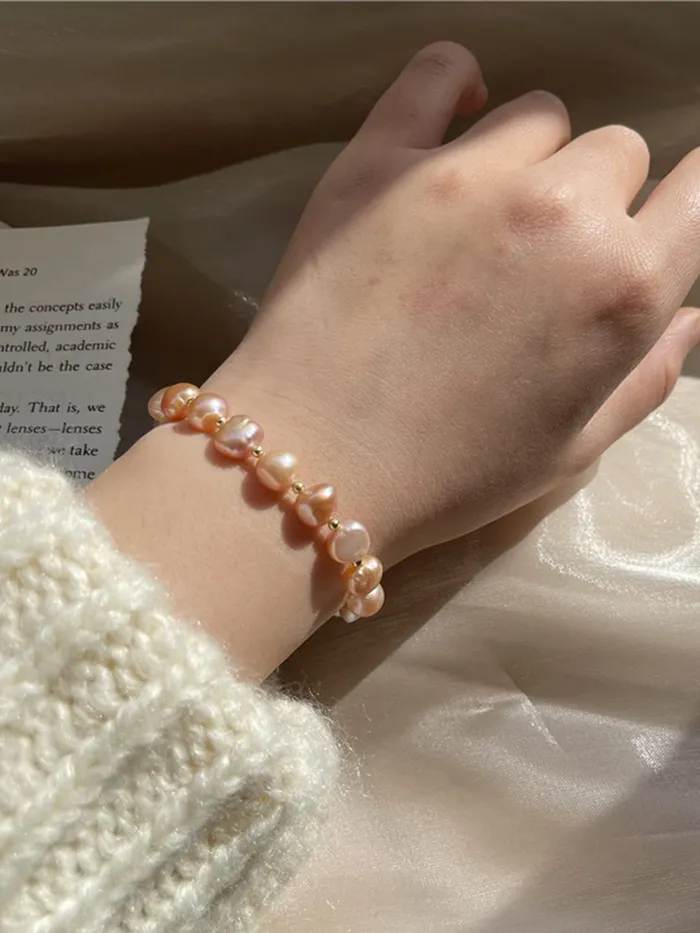 Yellow Chimes Bracelet For Women Gold Toned Pearl Beaded Adjustable Bracelet For Women and Girls Yellow Chimes Necklaces