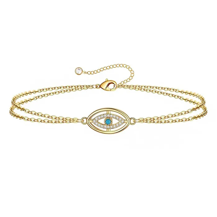 Yellow Chimes Bracelet For Women Multilayered Gold Toned Evil Eye Studded Adjustable Bracelet For Women and Girls Yellow Chimes Earrings