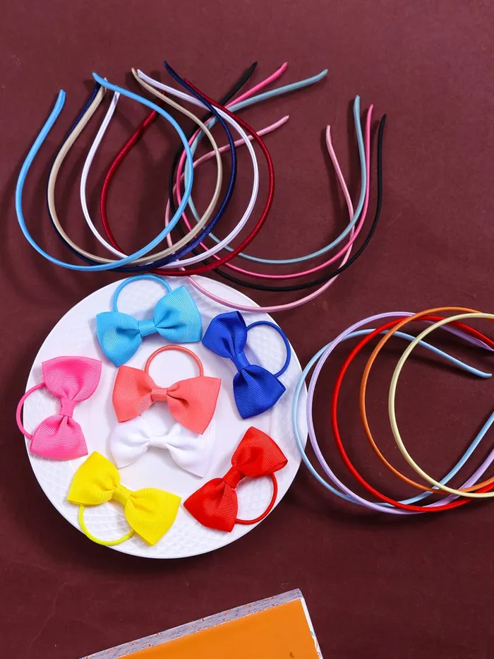 Yellow Chimes Bracelets Melbees by Yellow Chimes Combo of 14 Hair Bands and 7 Days 7 Colors Ponytail Holders Hair Accessories for Girls Kids Pack of 21 MultiColor Medium