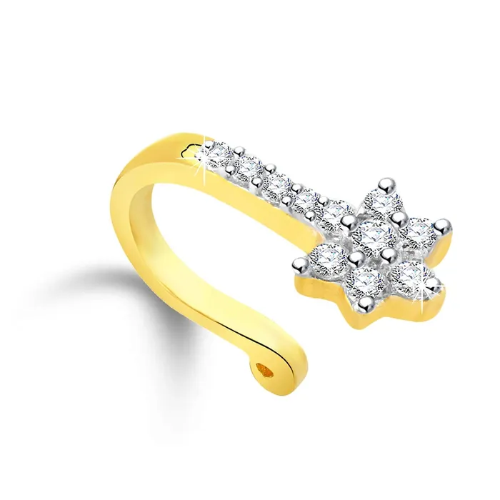 Yellow Chimes Bracelets Yellow Chimes A5 Grade American Diamond Traditional Gold Plated Without Piercing Combo Nose Pins for Women Girls