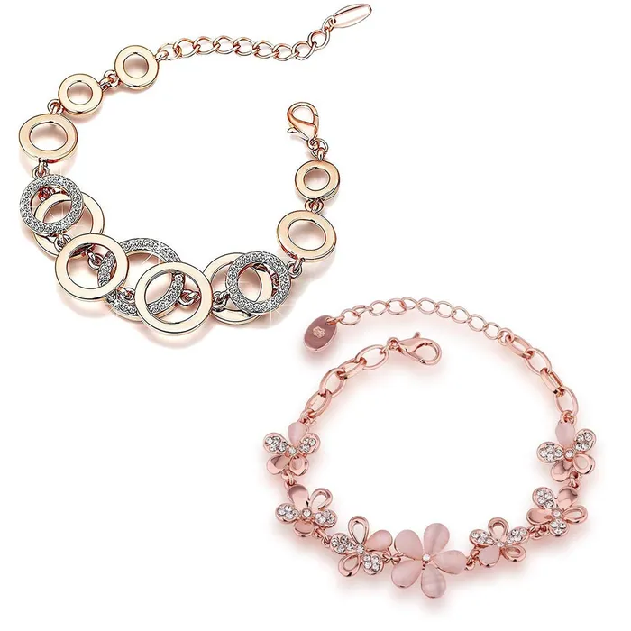 Yellow Chimes Bracelets Yellow Chimes Combo Bracelets for Women Opal Collection Circles of Love Rosegold Plated Crystal Charm Bracelets for Women and Girls Yellow Chimes Bracelets Yellow Chimes Combo Bracelets for Women Opal Collection Circles of Love Rosegold Plated Crystal Charm Bracelets for Women and Girls