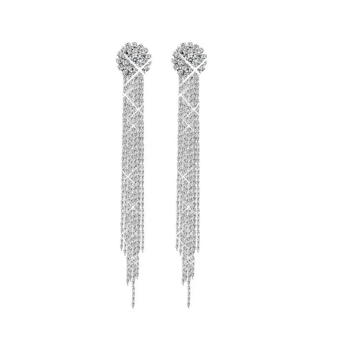 Yellow Chimes Bracelets Yellow Chimes Crystal Floral Hanging Designer Tassels Silver Plated Earrings for Women and Girls Yellow Chimes Bracelets Yellow Chimes Crystal Floral Hanging Designer Tassels Silver Plated Earrings for Women and Girls
