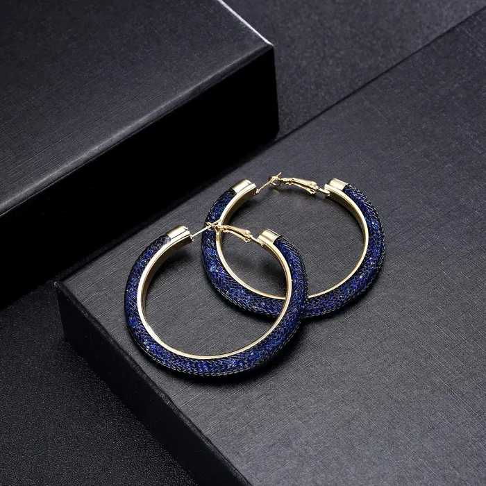 Yellow Chimes Bracelets Yellow Chimes Exclusive CrystalFilled Stylish Fashion Hoops Earrings for Women and Girls
