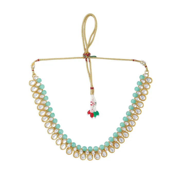 Yellow Chimes Bracelets Yellow Chimes Jewellery Set for Women and Girls Traditional Green Beads Necklace Set for Women Gold Plated Choker Necklace Set Birthday Gift for girls women Anniversary Gift for Wife
