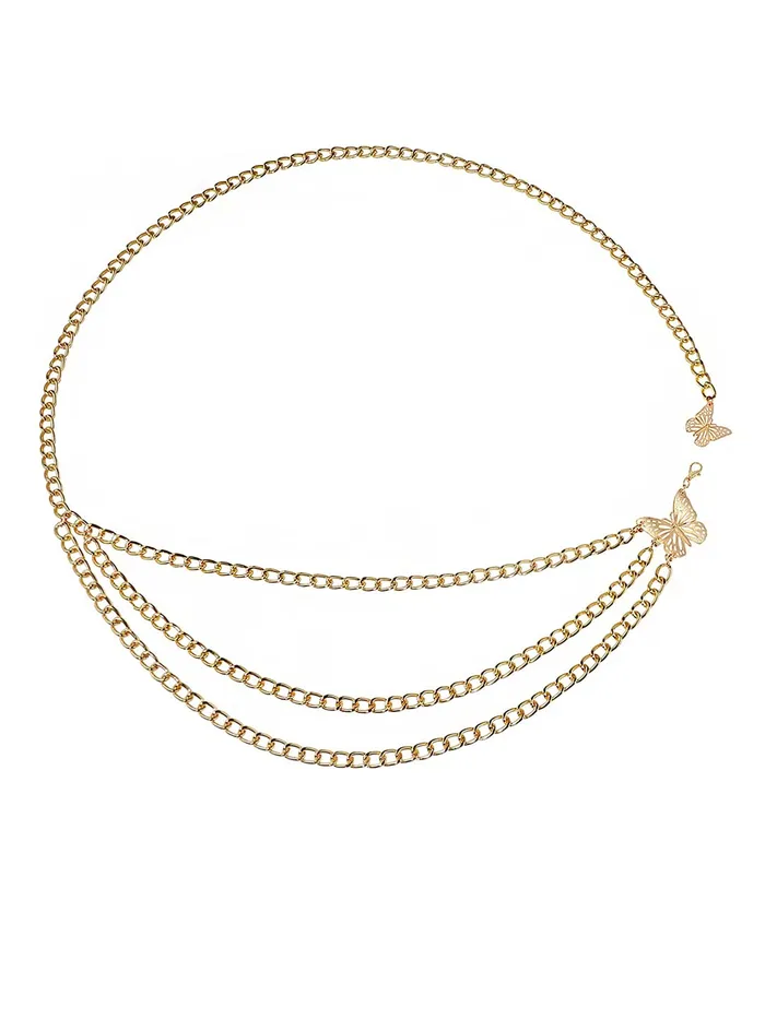 Yellow Chimes Bracelets Yellow Chimes Waist Chain For Women GoldToned Multilayer Waist Chain For Women and Girls