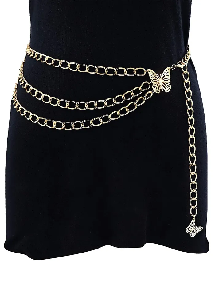 Yellow Chimes Bracelets Yellow Chimes Waist Chain For Women GoldToned Multilayer Waist Chain For Women and Girls