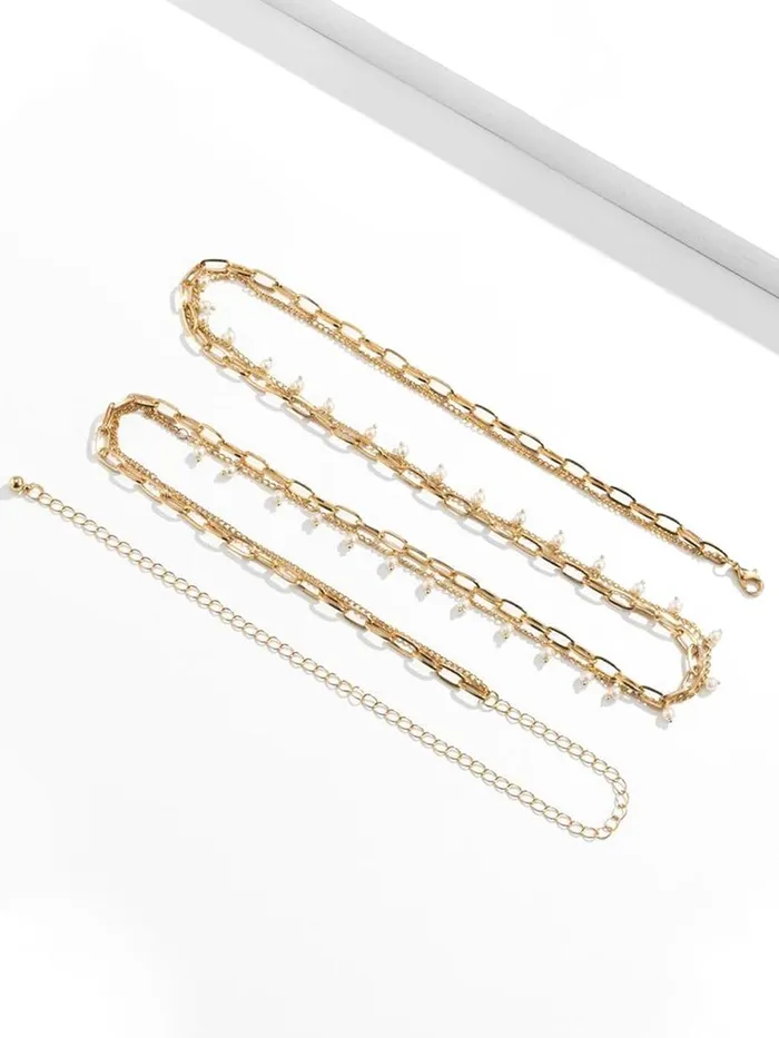 Yellow Chimes Bracelets Yellow Chimes Waist Chain For Women GoldToned Multilayer Waist Chain For Women and Girls