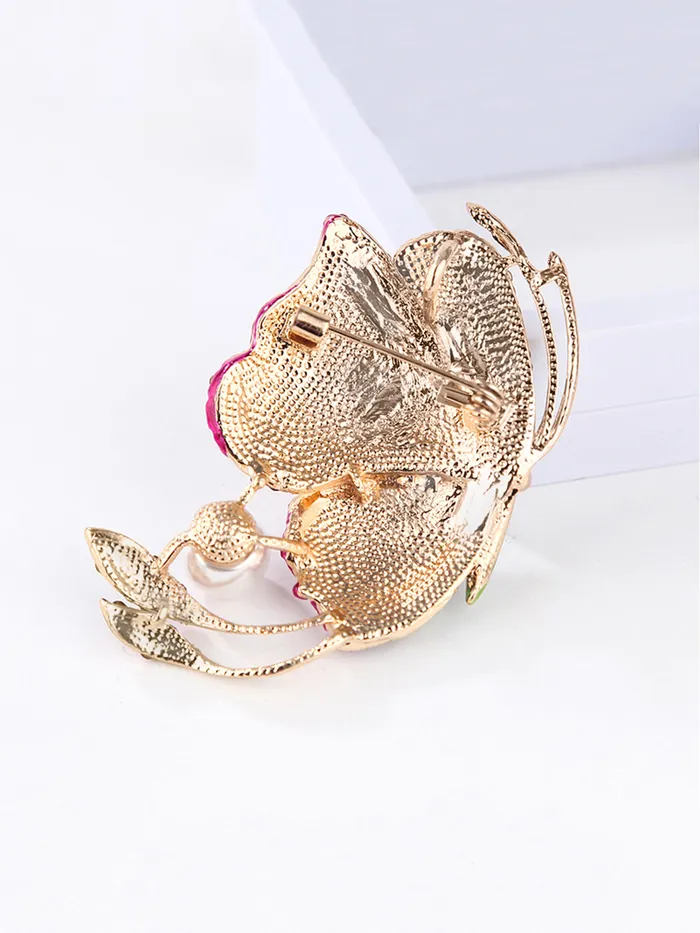 Yellow Chimes Brooch for Women Butterfly Shaped Brooch Fashionable Brooch for Girls and Women Multicolor1 Yellow Chimes Necklaces