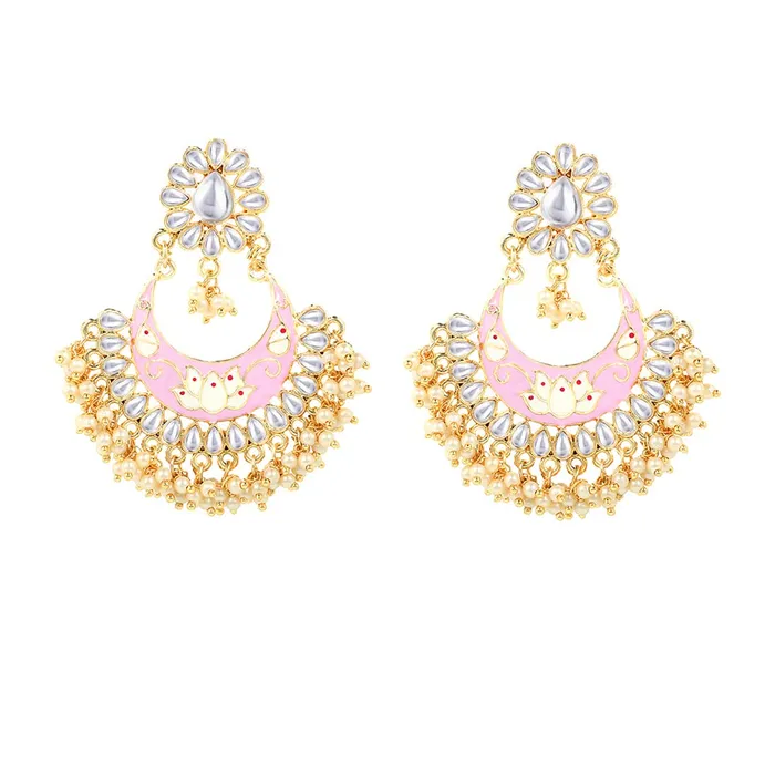 Yellow Chimes Chandbali Earrings for Women Ethnic Gold Plated Traditional Moti Beads Pink Meenakari Chand bali Earrings for Women and Girls Yellow Chimes Earrings Yellow Chimes Chandbali Earrings for Women Ethnic Gold Plated Traditional Moti Beads Pink Meenakari Chand bali Earrings for Women and Girls Yellow Chimes Earrings