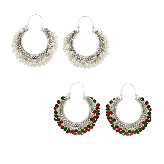 Yellow Chimes Combo Of 2 Pairs Latest Fashion Trendy Look Beautiful Design Silver Plated Pearls Hoop Earring Sets for Women and Girls Yellow Chimes Earrings Yellow Chimes Combo Of 2 Pairs Latest Fashion Trendy Look Beautiful Design Silver Plated Pearls Hoop Earring Sets for Women and Girls Yellow Chimes Earrings