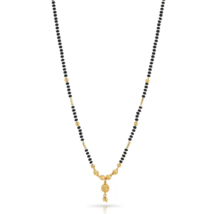 Yellow Chimes Combo of 2 PCs Ethnic Traditional Gold Plated Black Beads Mangalsutra Pendant Necklace for Women and Girls Yellow Chimes Earrings
