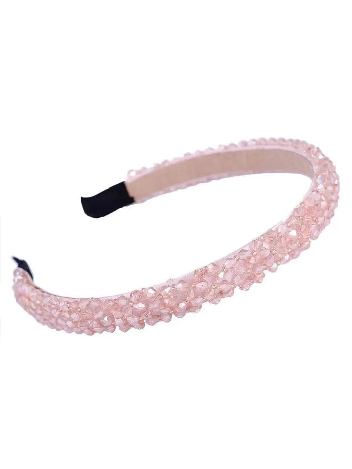Yellow Chimes Crystal Rhinestone Headband Peach Headband for Women and Girls Pack of 1 Melbees by Yellow Chimes Earrings Yellow Chimes Crystal Rhinestone Headband Peach Headband for Women and Girls Pack of 1 Melbees by Yellow Chimes Earrings