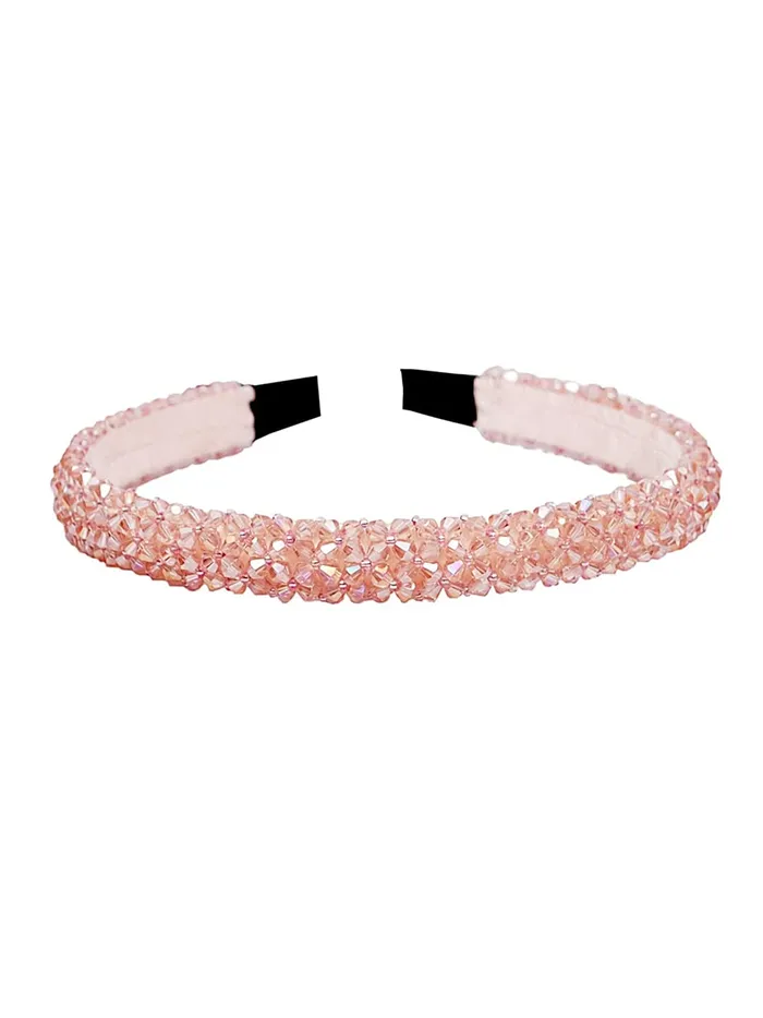 Yellow Chimes Crystal Rhinestone Headband Peach Headband for Women and Girls Pack of 1 Melbees by Yellow Chimes Earrings