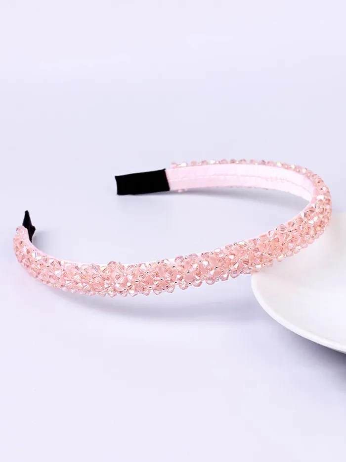 Yellow Chimes Crystal Rhinestone Headband Peach Headband for Women and Girls Pack of 1 Melbees by Yellow Chimes Earrings
