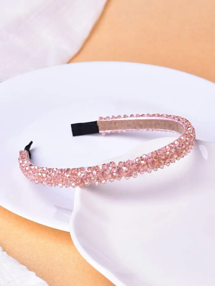 Yellow Chimes Crystal Rhinestone Headband Peach Headband for Women and Girls Pack of 1 Melbees by Yellow Chimes Earrings