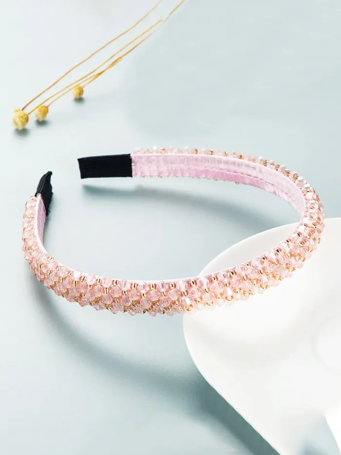 Yellow Chimes Crystal Rhinestone Headband Peach Headband for Women and Girls Pack of 1 Melbees by Yellow Chimes Earrings