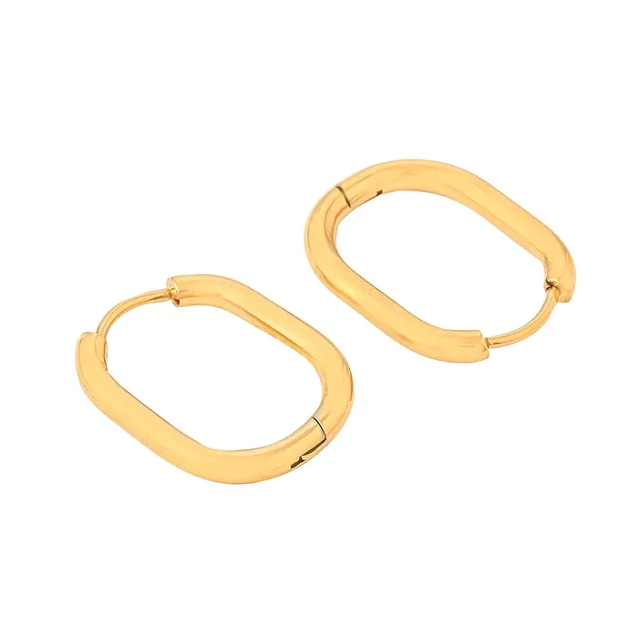 Yellow Chimes Earrings for Women and Girls Fashion Golden Hoop Earrings for Women Gold Plated Stainless Steel Geometry Statement Hoop Earrings Birthday Gift for Girls and Women Yellow Chimes Earrings