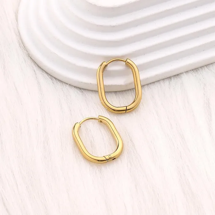 Yellow Chimes Earrings for Women and Girls Fashion Golden Hoop Earrings for Women Gold Plated Stainless Steel Geometry Statement Hoop Earrings Birthday Gift for Girls and Women Yellow Chimes Earrings