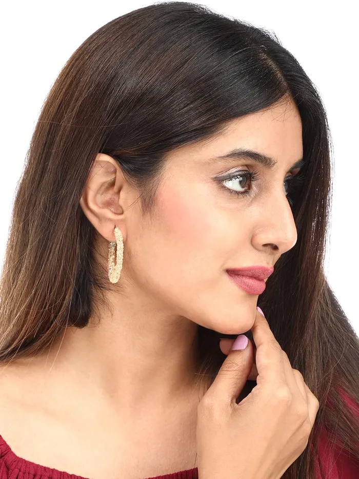 Yellow Chimes Earrings for Women and Girls Fashion Silver Gold Hoop Earrings 2 Pairs Silver Gold Toned Stardust Hoops Earring Set Birthday Gift for Girls Women Anniversary Gift for Wife Yellow Chimes Necklaces