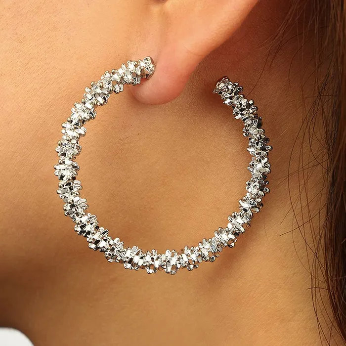 Yellow Chimes Earrings for Women and Girls Fashion Silver Gold Hoop Earrings 2 Pairs Silver Gold Toned Stardust Hoops Earring Set Birthday Gift for Girls Women Anniversary Gift for Wife Yellow Chimes Necklaces