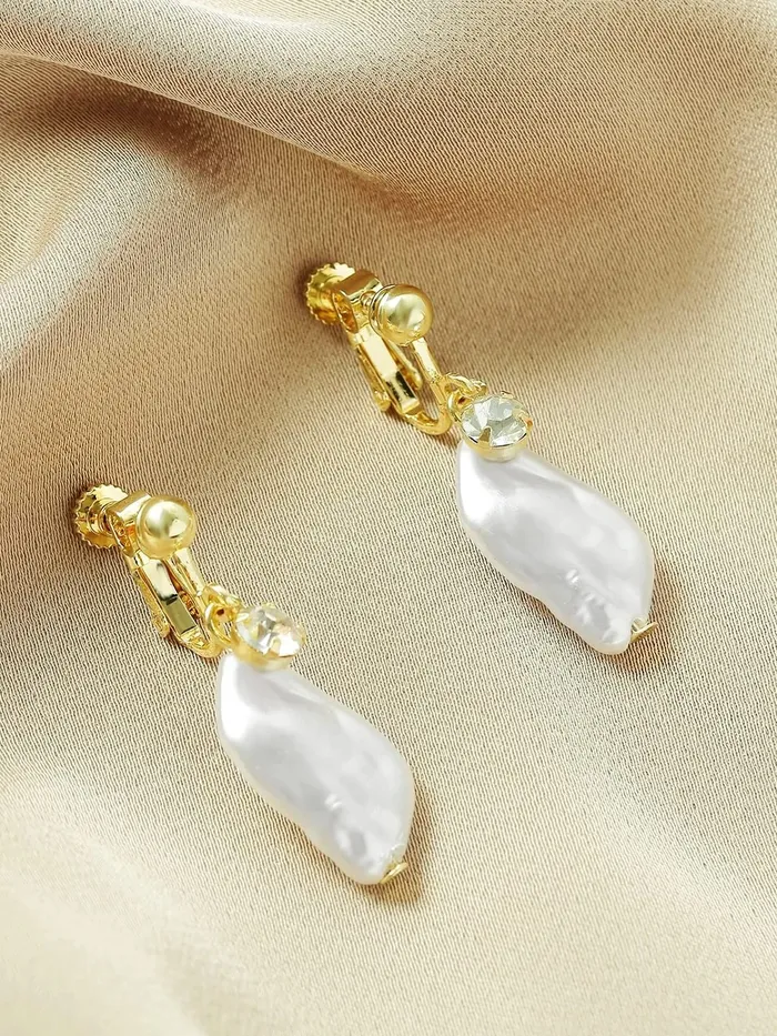 Yellow Chimes Earrings for Women and Girls Fashion White Pearl Drop Earrings Gold Plated Faux Pearl Drop Earrings Birthday Gift for girls and women Anniversary Gift for Wife Yellow Chimes Necklaces