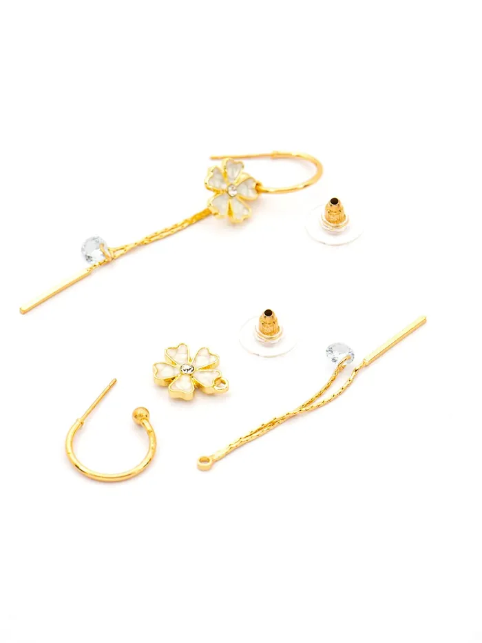 Yellow Chimes Earrings for Women and Girls Pearl Dangler Gold Toned Floral Designed Long Danglers Earrings Birthday Gift for girls and women Anniversary Gift for Wife Yellow Chimes Earrings