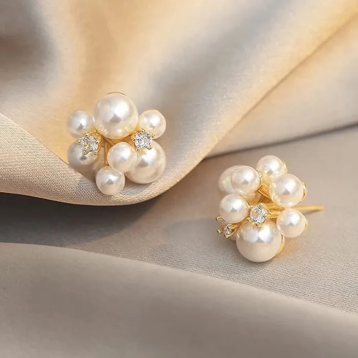 Yellow Chimes Earrings for Women and Girls Studs for Girls Gold Toned White Pearl Stud Earrings Birthday Gift for girls and women Anniversary Gift for Wife Yellow Chimes Necklaces