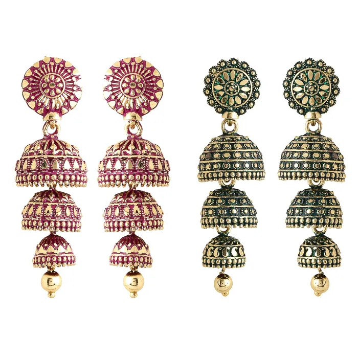 Yellow Chimes Earrings for Women and Girls Traditional Multicolor Jhumka Earrings Oxidised Gold Plated 2 Pairs Combo Long Dangler Jhumki Earrings for women Birthday Gift For Girls Women Yellow Chimes Earrings Yellow Chimes Earrings for Women and Girls Traditional Multicolor Jhumka Earrings Oxidised Gold Plated 2 Pairs Combo Long Dangler Jhumki Earrings for women Birthday Gift For Girls Women Yellow Chimes Earrings