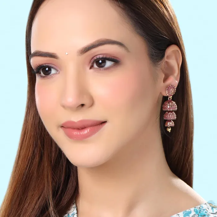 Yellow Chimes Earrings for Women and Girls Traditional Multicolor Jhumka Earrings Oxidised Gold Plated 2 Pairs Combo Long Dangler Jhumki Earrings for women Birthday Gift For Girls Women Yellow Chimes Earrings