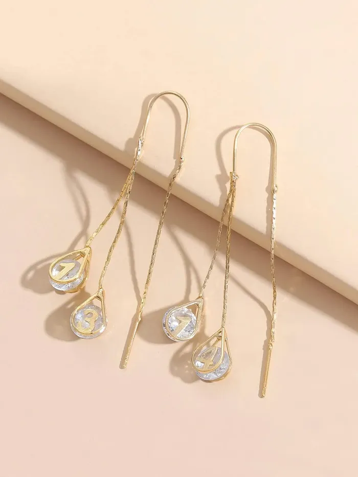 Yellow Chimes Earrings For Women Gold Toned Crystal Studded Tear Drop Shape Chain Tassel Dangler Earrings For Women and Girls Yellow Chimes Necklaces