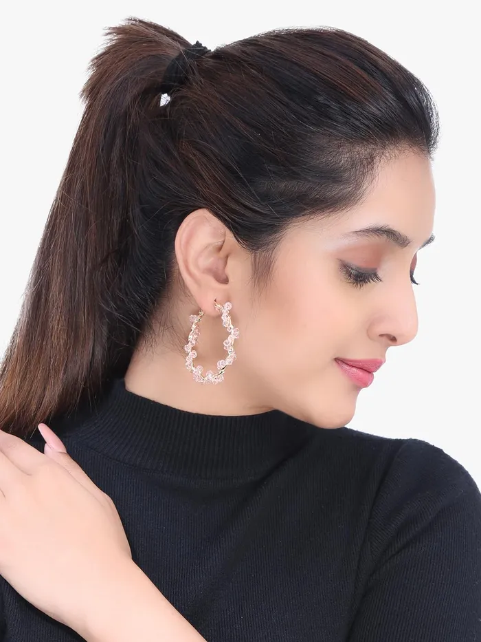 Yellow Chimes Earrings Kairangi Hoop Earrings for Women Set of 6 Pairs Gold Plated Butterfly Pink Combo Stud Hoop Earrings Set For Women And Girls