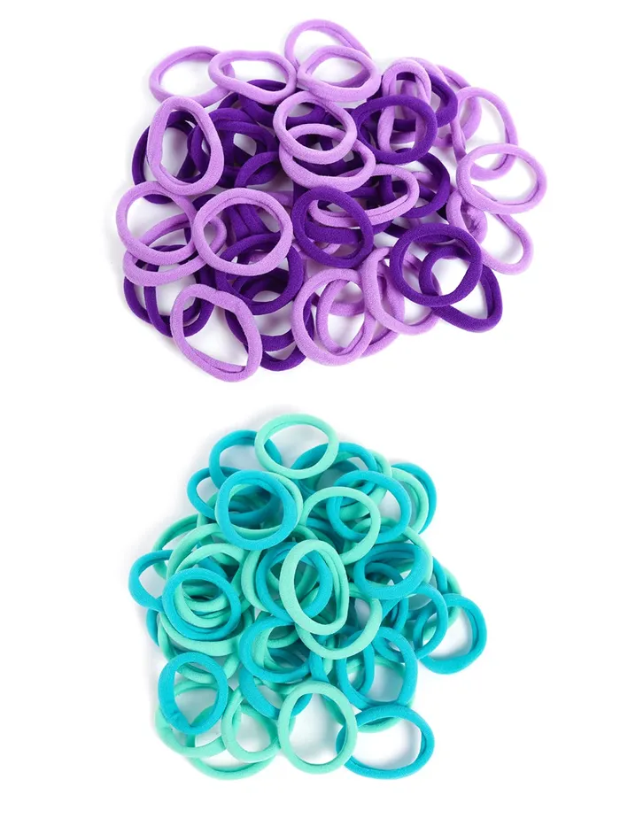 Yellow Chimes Earrings Melbees by Yellow Chimes Rubber Bands for Women 100 Pcs Rubberbands for Girls Multicolor Elastic Hair Bands Ponytail Holders with Storage Box Hair Accessories