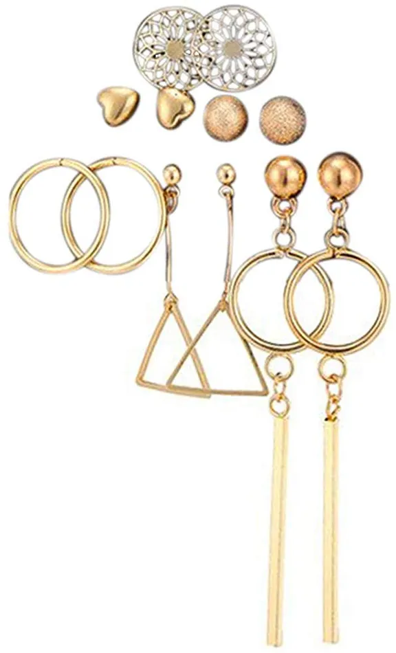 Yellow Chimes Earrings Yellow Chimes 6 and 9 Pairs Assorted Multiple Stud Earrings Big Hoop Tassel Drop Pearl Earrings for Women and Girls Trandy combo Yellow Chimes Earrings Yellow Chimes 6 and 9 Pairs Assorted Multiple Stud Earrings Big Hoop Tassel Drop Pearl Earrings for Women and Girls Trandy combo