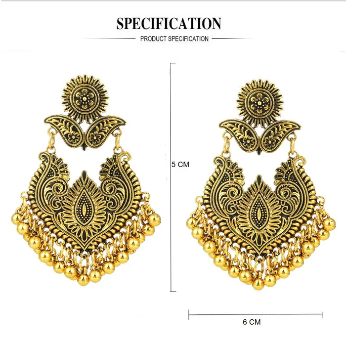 Yellow Chimes Earrings Yellow Chimes Artistic Crafted Stylish Oxidised Chandbali Earrings For Women Girls