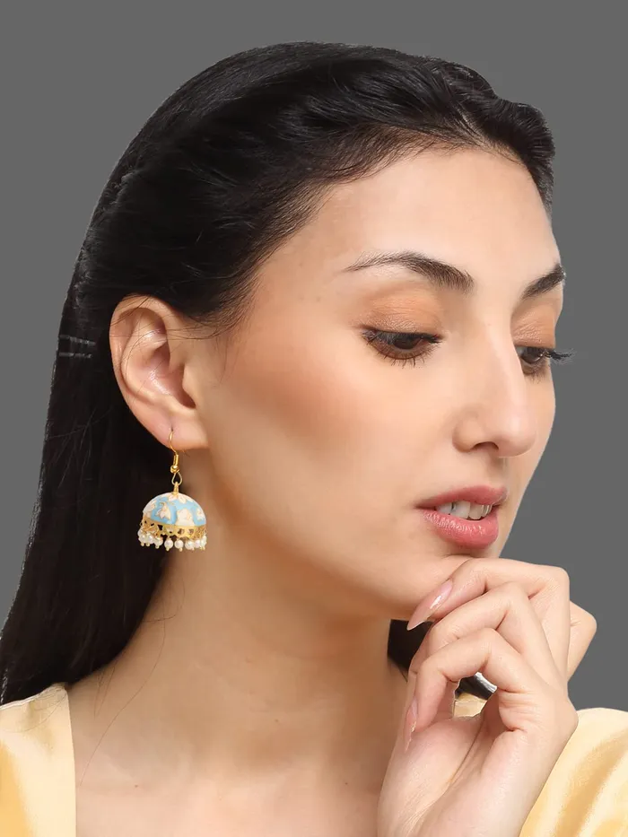 Yellow Chimes Earrings Yellow Chimes Big Jhumka Earrings For Women Meenakari Earring Wedding Jhumka Long Earings Fashion Earrings Minimal Earrings For Women