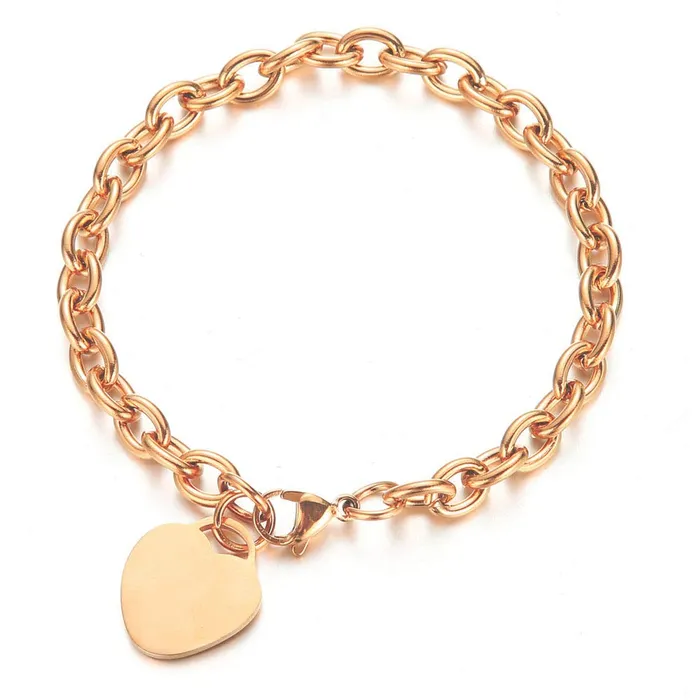 Yellow Chimes Earrings Yellow Chimes Bracelet for Women and Girls Fashion Rosegold Heart Bracelets for Women Rose Gold Plated Heart Charms Bracelet Birthday Gifts For Women Valentine Gift for Girls
