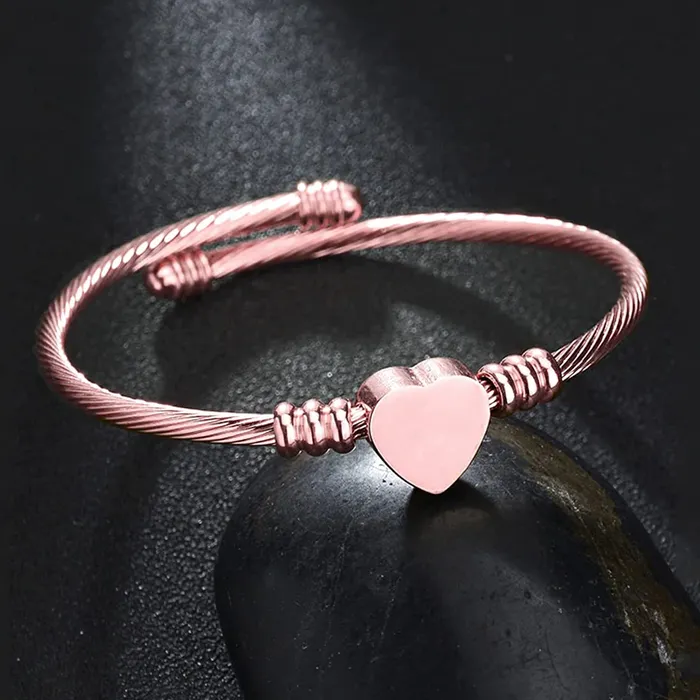 Yellow Chimes Earrings Yellow Chimes Bracelet for Women Stainless Steel Rose Gold Plated Heart Shaped Openable Kada Bracelet for Women and Girls