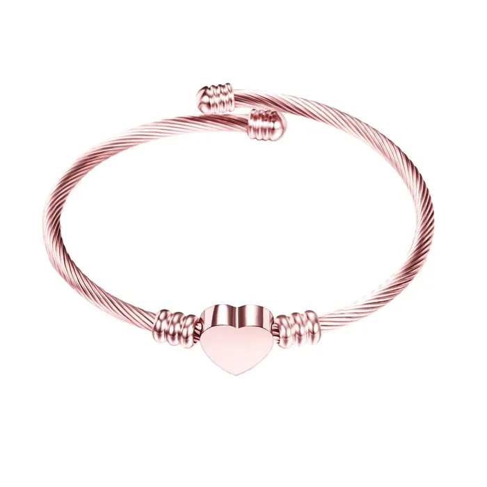 Yellow Chimes Earrings Yellow Chimes Bracelet for Women Stainless Steel Rose Gold Plated Heart Shaped Openable Kada Bracelet for Women and Girls