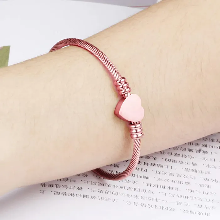 Yellow Chimes Earrings Yellow Chimes Bracelet for Women Stainless Steel Rose Gold Plated Heart Shaped Openable Kada Bracelet for Women and Girls